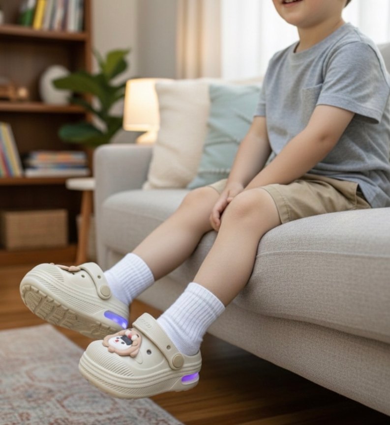 Bej ışıklı Erkek Çocuk Terlik - Görsel 2