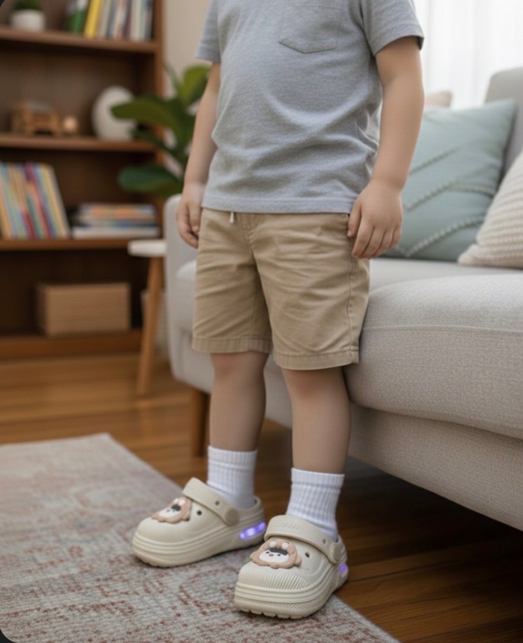 Bej ışıklı Erkek Çocuk Terlik - Görsel 3