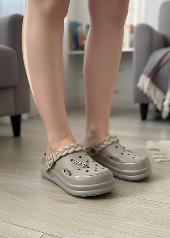 Bej Platform Topuklu Kadın Terlikler - Görsel 2