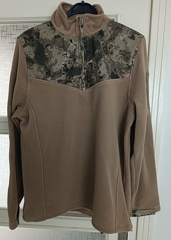 Kamuflaj Detaylı Kahverengi Yarım Fermuarlı Polar L beden sıfır - Görsel 3