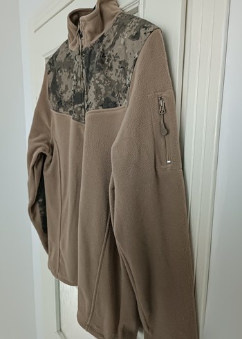 Kamuflaj Detaylı Kahverengi Yarım Fermuarlı Polar L beden sıfır - Görsel 2