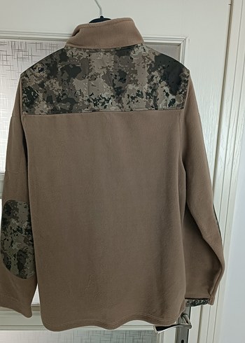 Kamuflaj Detaylı Kahverengi Yarım Fermuarlı Polar L beden sıfır - Görsel 4
