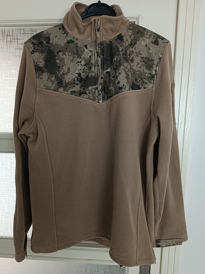 Kamuflaj Detaylı Kahverengi Yarım Fermuarlı Polar L beden sıfır - Görsel 3