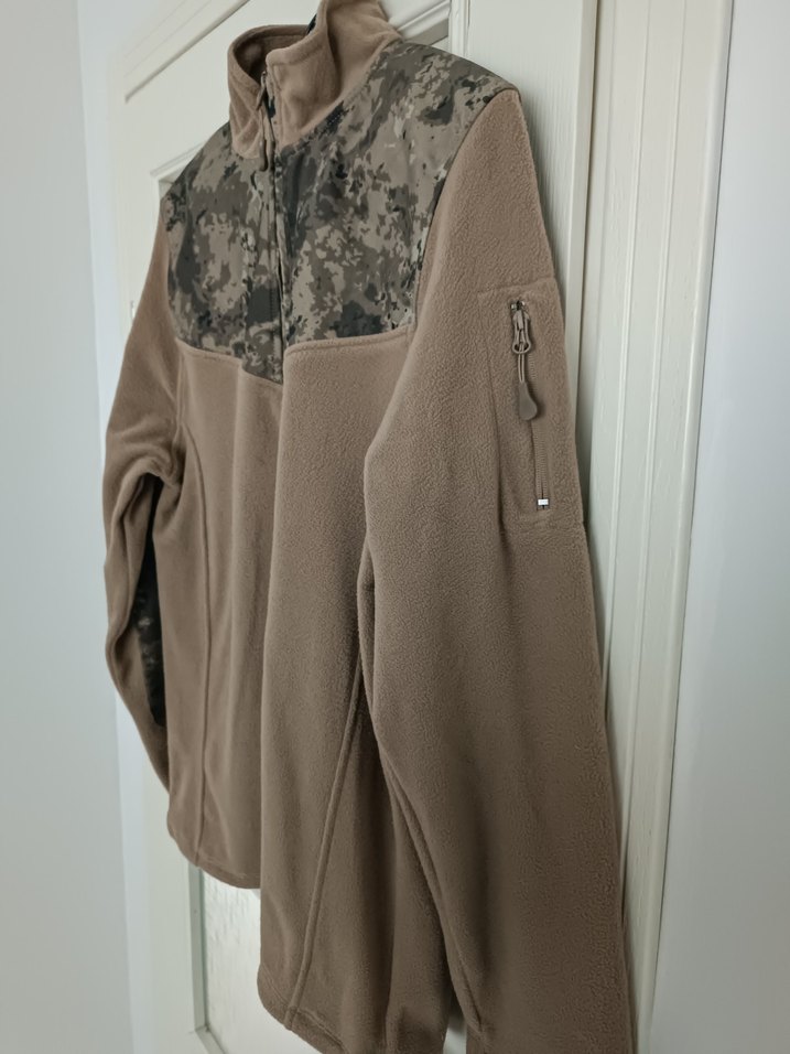 Kamuflaj Detaylı Kahverengi Yarım Fermuarlı Polar L beden sıfır - Görsel 2