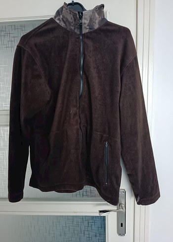 Erkek Kahverengi Fermuarlı Yumuşak Polar parka ikisi bir - Görsel 5