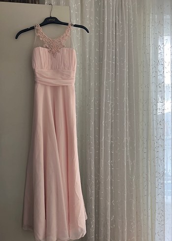 Pudra Drapeli Uzun Abiye Elbise - Görsel 2