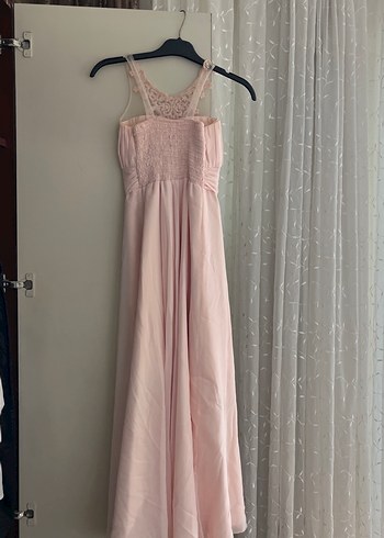 Pudra Drapeli Uzun Abiye Elbise - Görsel 3