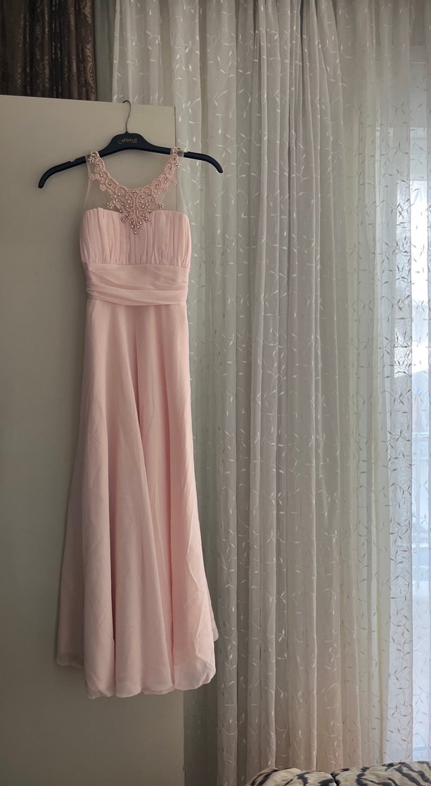 Pudra Drapeli Uzun Abiye Elbise - Görsel 2