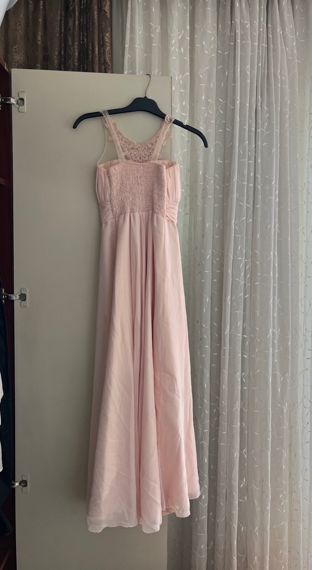 Pudra Drapeli Uzun Abiye Elbise - Görsel 3