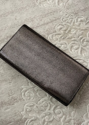 Gri Deri Yılan Desenli Kadın Portföy Çanta - Görsel 3