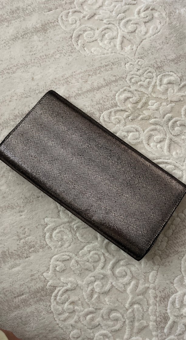 Gri Deri Yılan Desenli Kadın Portföy Çanta - Görsel 3