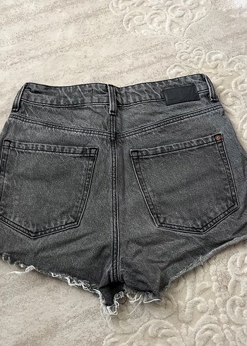 Gri Kadın Kot Şort - Görsel 2