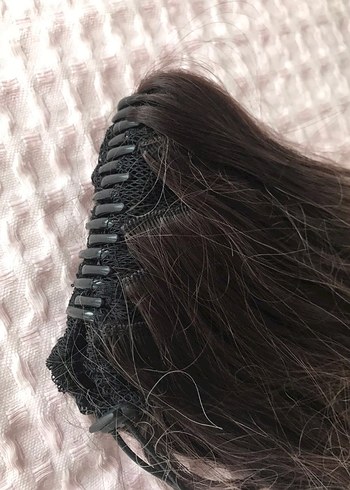 Kahverengi tokalı saç peruk - Görsel 2