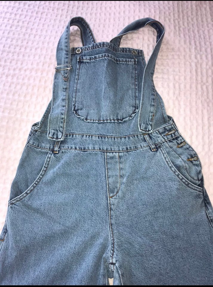 Kadın Mavi Denim Askılı Salopet - Görsel 3