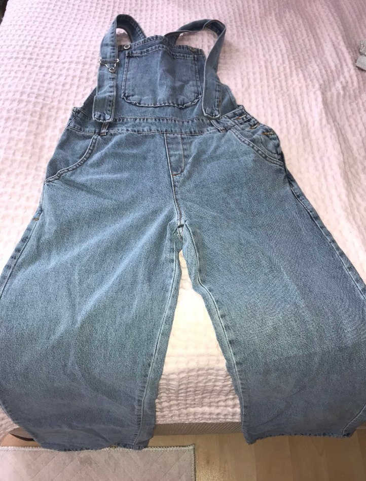 Kadın Mavi Denim Askılı Salopet - Görsel 2