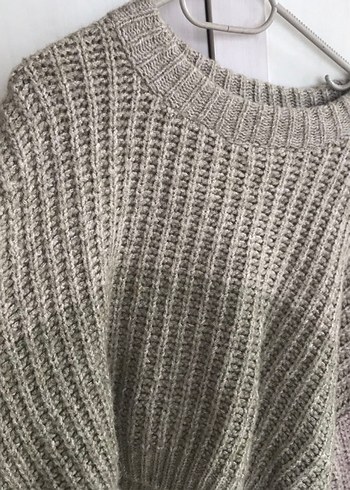 Bej Nakışlı Bohem Kadın Triko Kazak - Görsel 3