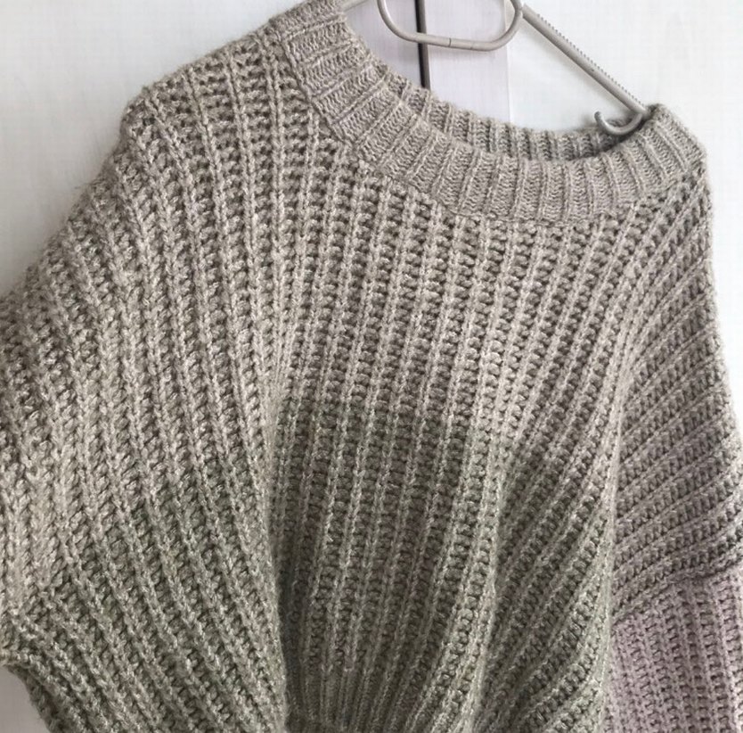 Bej Nakışlı Bohem Kadın Triko Kazak - Görsel 3