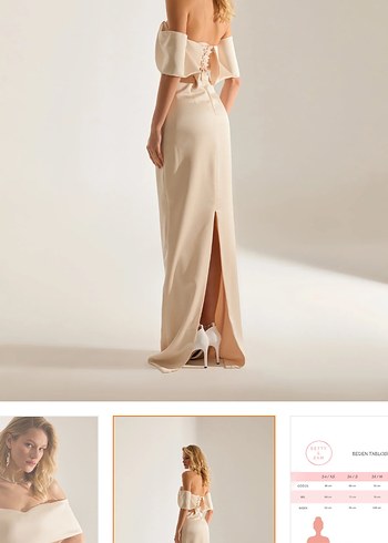 Bety sam Beyaz Drapeli Uzun Straplez Nişan Elbisesi - Görsel 3