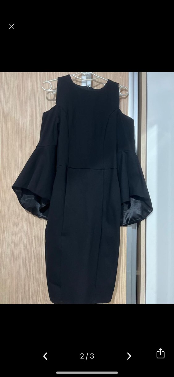 Siyah Uzun Kollu Fitted Ofis Elbisesi - Görsel 2