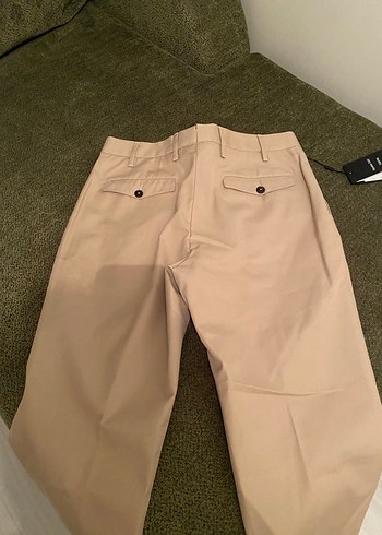 Bej erkek Kemerli Kumaş Pantolon - Görsel 6