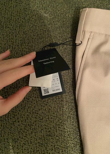 Bej erkek Kemerli Kumaş Pantolon - Görsel 2