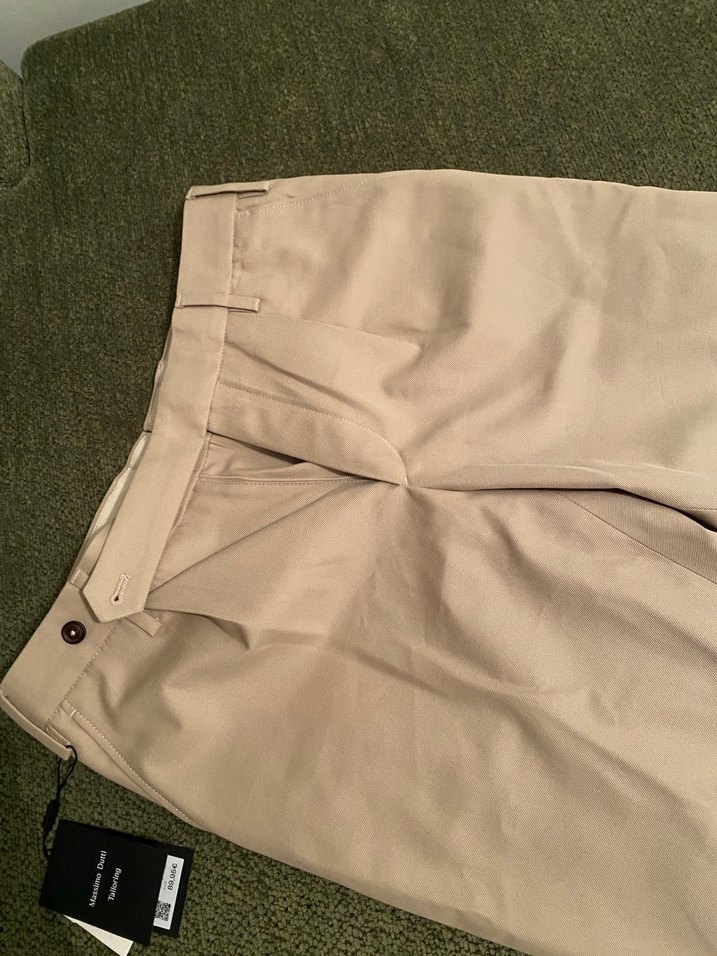 Bej erkek Kemerli Kumaş Pantolon - Görsel 3