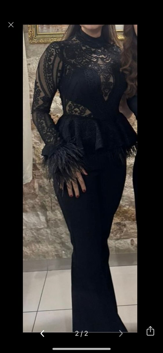 Dantel Detaylı Siyah Gotik Kadın Takım - Görsel 2