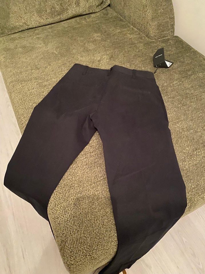 Siyah Pilili Rahat Kesim erkek Kumaş Pantolon - Görsel 5