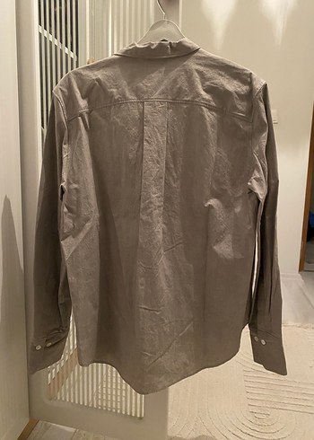 Düğmeli Bej Keten Erkek Gömlek - Görsel 3