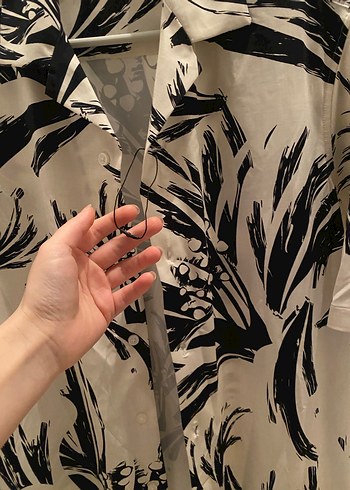 Bej Siyah Desenli Kısa Kollu Erkek Gömlek - Görsel 2