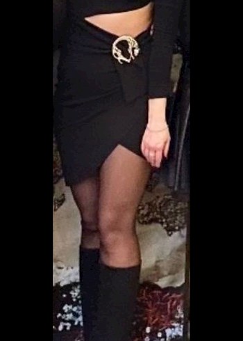 Siyah Uzun Kollu Asimetrik Abiye Elbise - Görsel 3