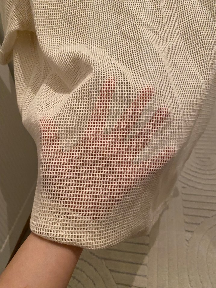 Bej Transparan Kısa Kollu Keten Erkek Gömlek - Görsel 3