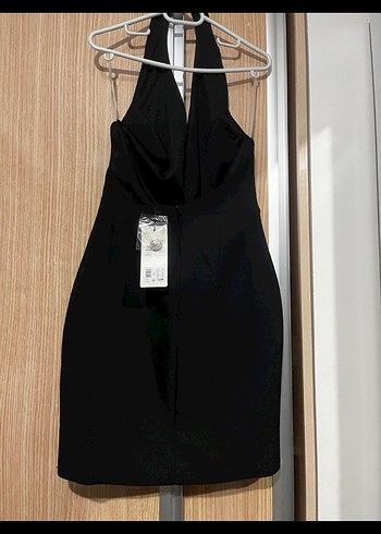 Trendyol Düğmeli Siyah V Yakalı Midi Elbise - Görsel 2