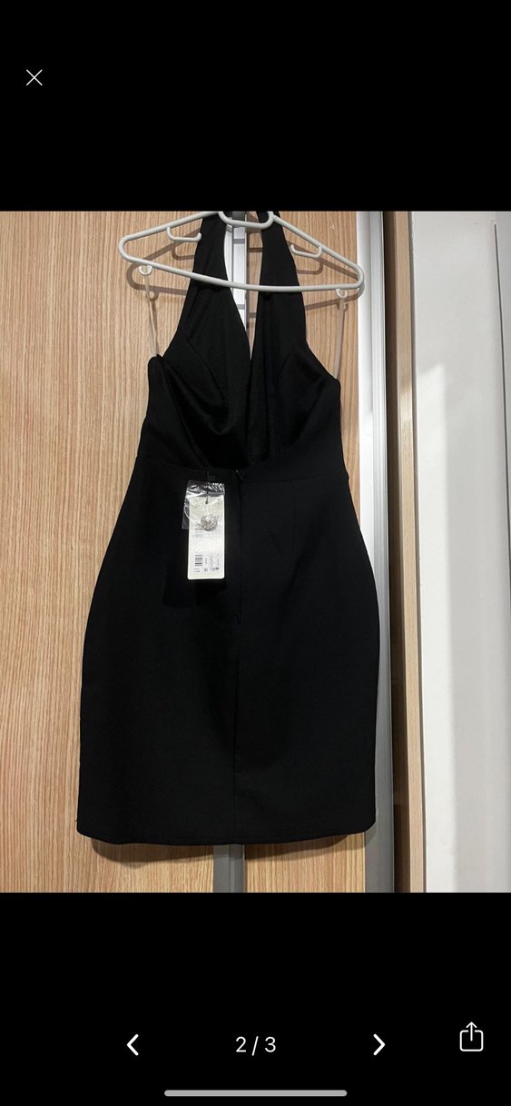 Trendyol Düğmeli Siyah V Yakalı Midi Elbise - Görsel 2