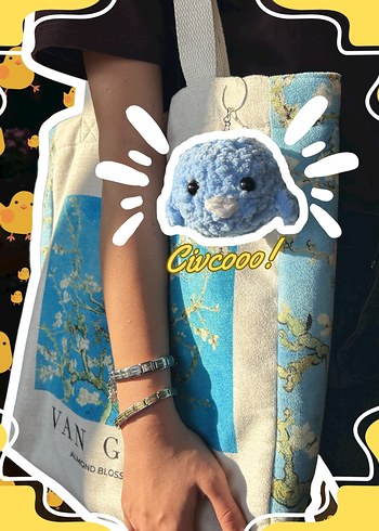 Amigurumi, el emeği, örgü civciv anahtarlık - Görsel 2