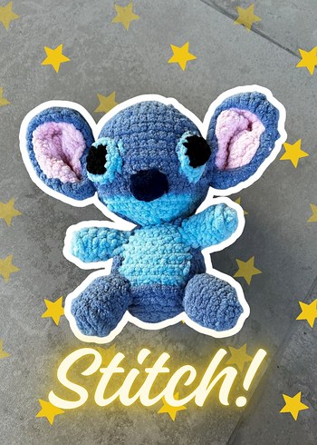 Amigurumi, el emeği, örgü peluş Stitch oyuncak - Görsel 2