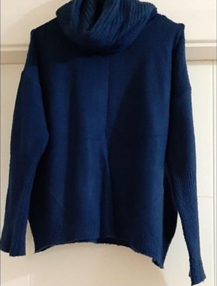 Kadın Lacivert Boğazlı Örgü Kazak - Görsel 3