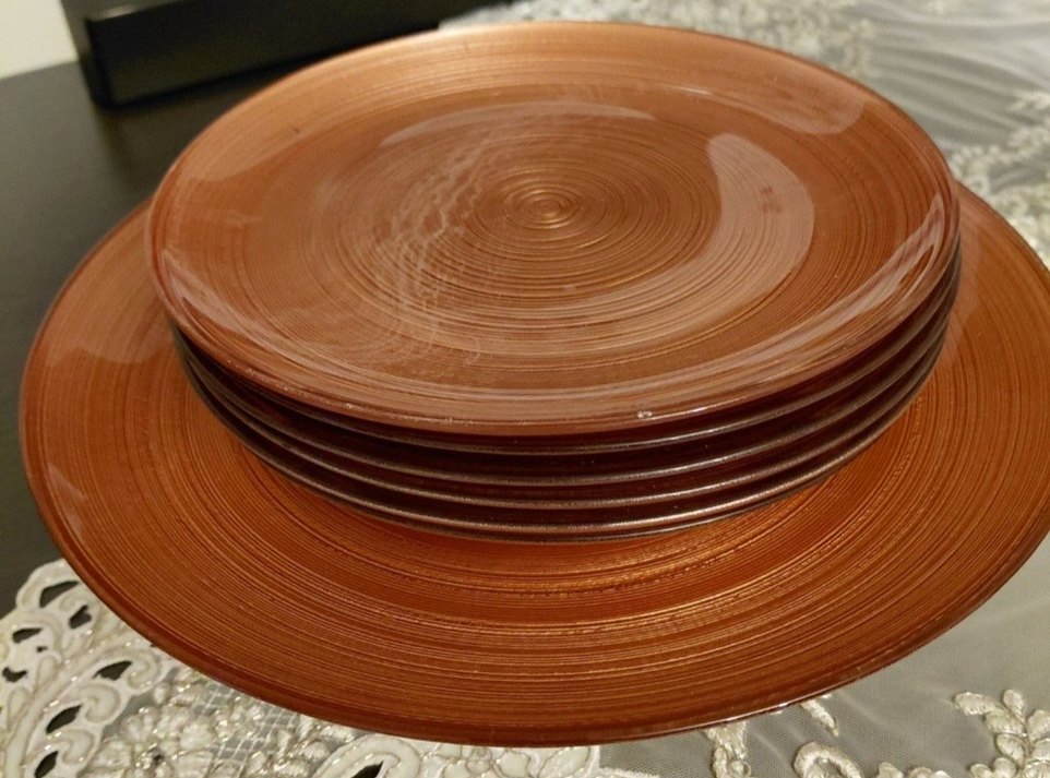 Parlak Kahverengi Düz Tabak Seti - Görsel 4