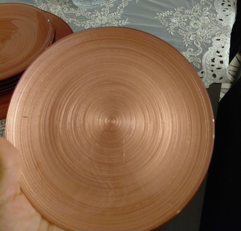 Parlak Kahverengi Düz Tabak Seti - Görsel 3