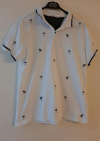Erkek Beyaz Pamuklu Polo Tişört - Görsel 2