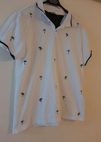 Erkek Beyaz Pamuklu Polo Tişört - Görsel 3