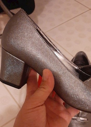 Gri Tokalı Kadın Topuklu Stiletto - Görsel 4