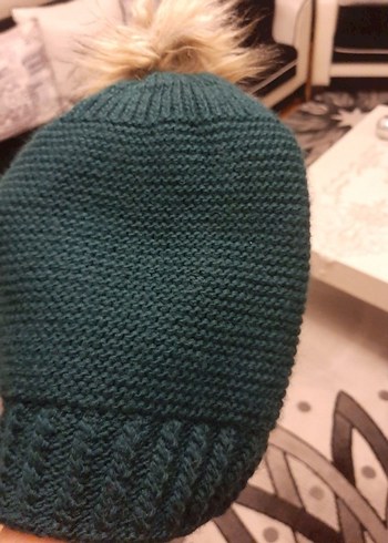 Kadın Örgü Yeşil Bere - Görsel 2