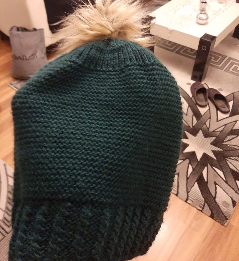 Kadın Örgü Yeşil Bere - Görsel 3