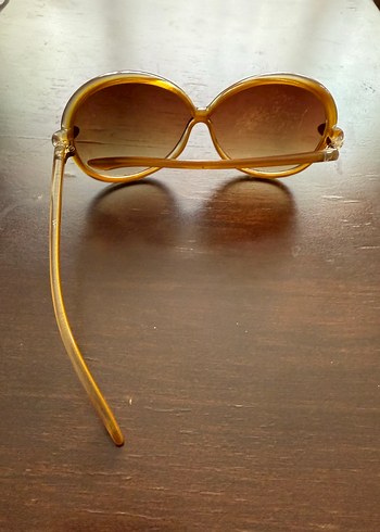 Bej Şeffaf Vintage Kadın Güneş Gözlüğü - Görsel 2