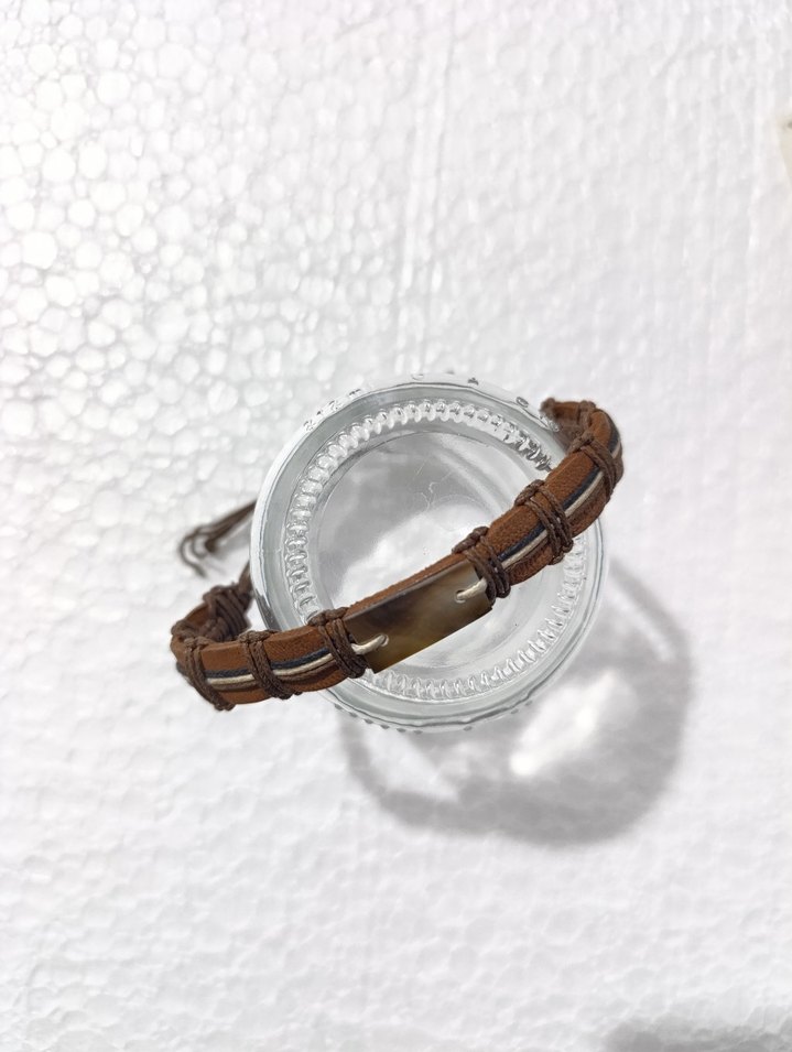 Bej Bohem Tarz Erkek Bileklik - Görsel 4