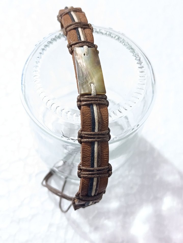 Bej Bohem Tarz Erkek Bileklik - Görsel 3