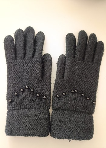 S Beden boncuklu siyah lüks eldiven - Görsel 2