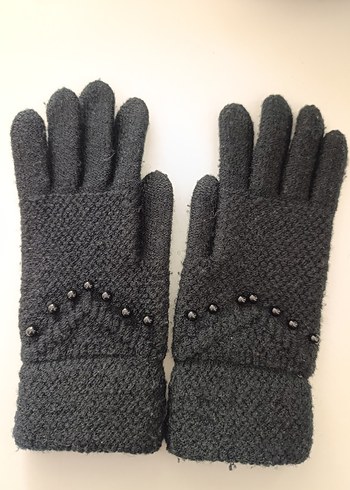 S Beden boncuklu siyah lüks eldiven - Görsel 6