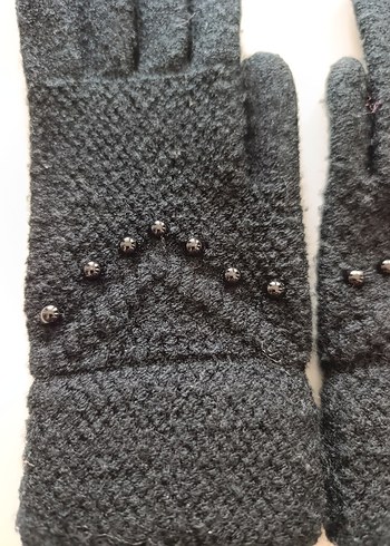 S Beden boncuklu siyah lüks eldiven - Görsel 7